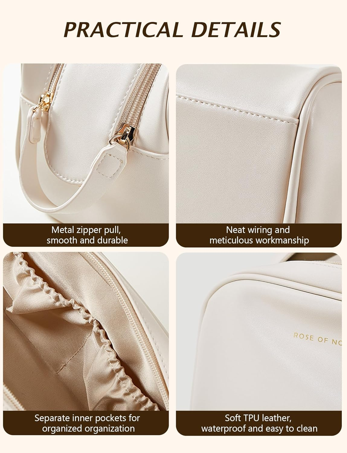 Makeup Bag Travel Toiletry Bag,Large Capacity Cosmetic Bags for Women with Handle and Divider,Large Wide-Open Pouch Waterproof Toiletry Bag for Toiletries Accessories Brushes (D-Pink) - A-Green image number 2