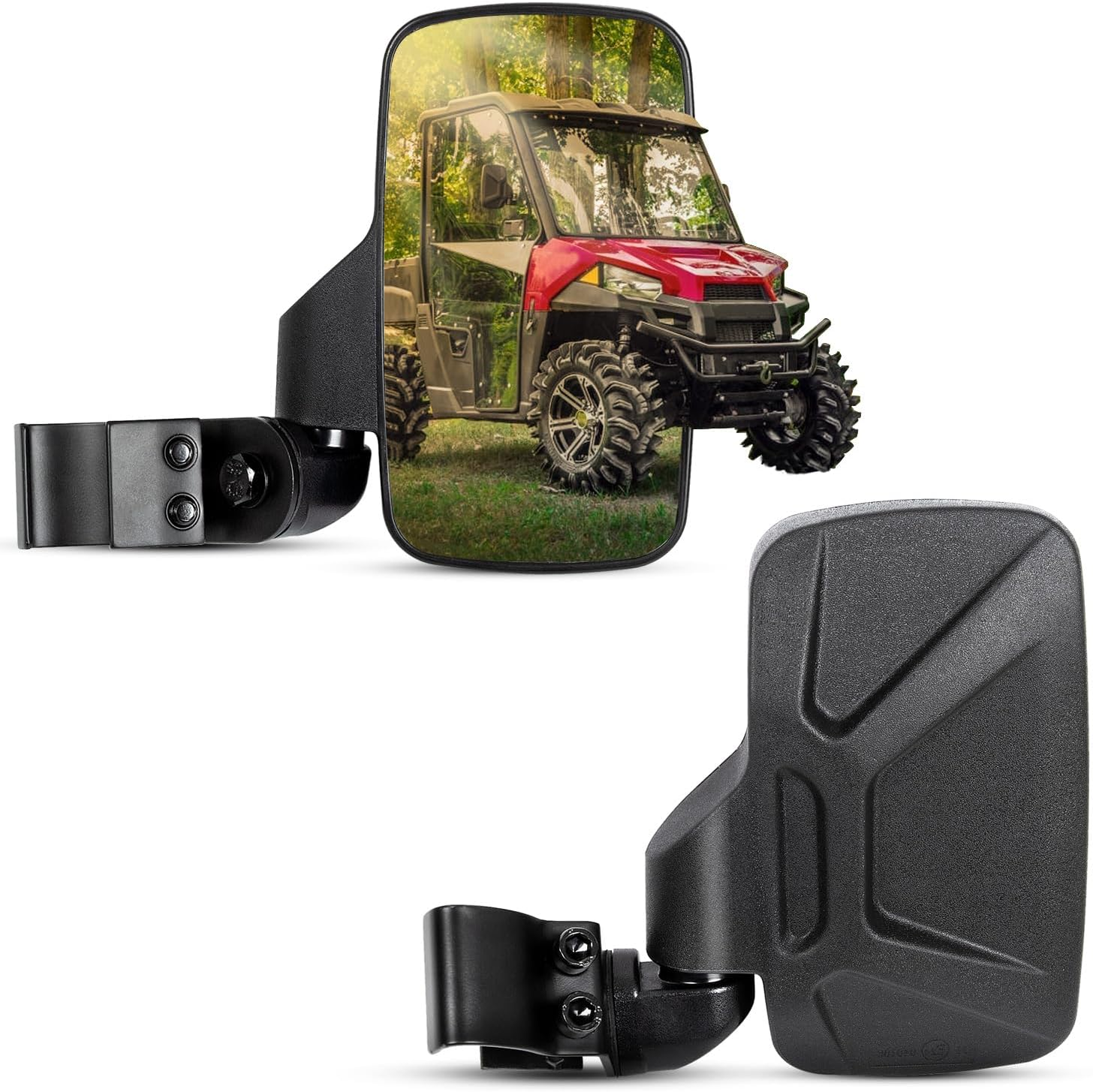 RANSOTO Ranger Side Mirrors, UTV Rear View Mirror Compatible with Polaris Ranger XP 500, 570, 900, 1000, Ranger Diesel, ETX/EV, General 1000, Can-Am Defender, Maverick Trail image number 4