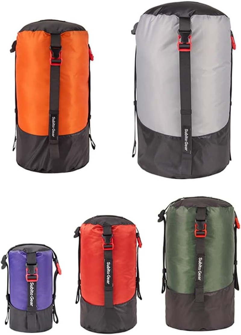 Aomiun Compression Stuff Sack Polyester Compression Bag Tear-Resistant Sleeping Bag Compression Sack 2L/6L/8L/18L/25L for Camping Hiking Backpacking