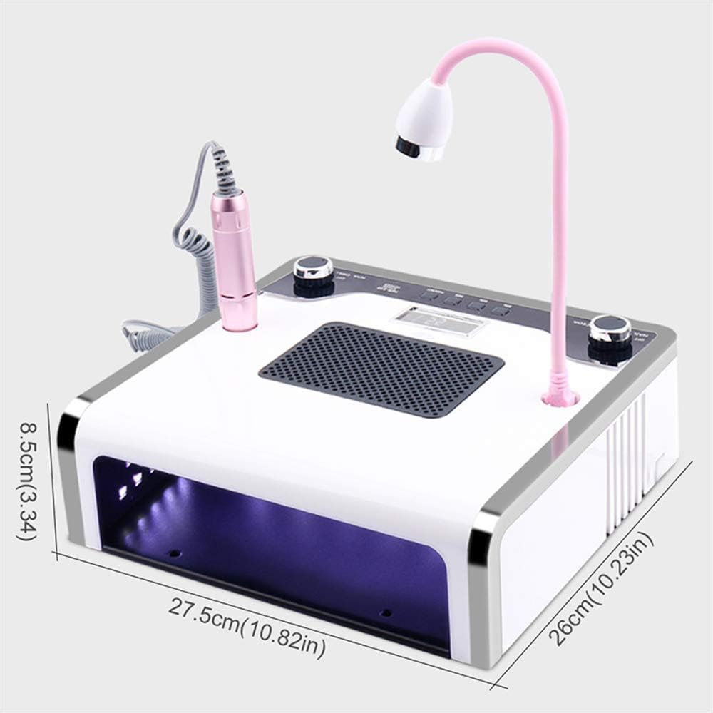 4 in 1 Nail Vacuum Dust Collector, with Nail Lamp Nail Salon Equipment with UV Nails Dryer LED Lamp Nail Drill Machine for Acrylic Nail Drill Dust Extractor image number 2