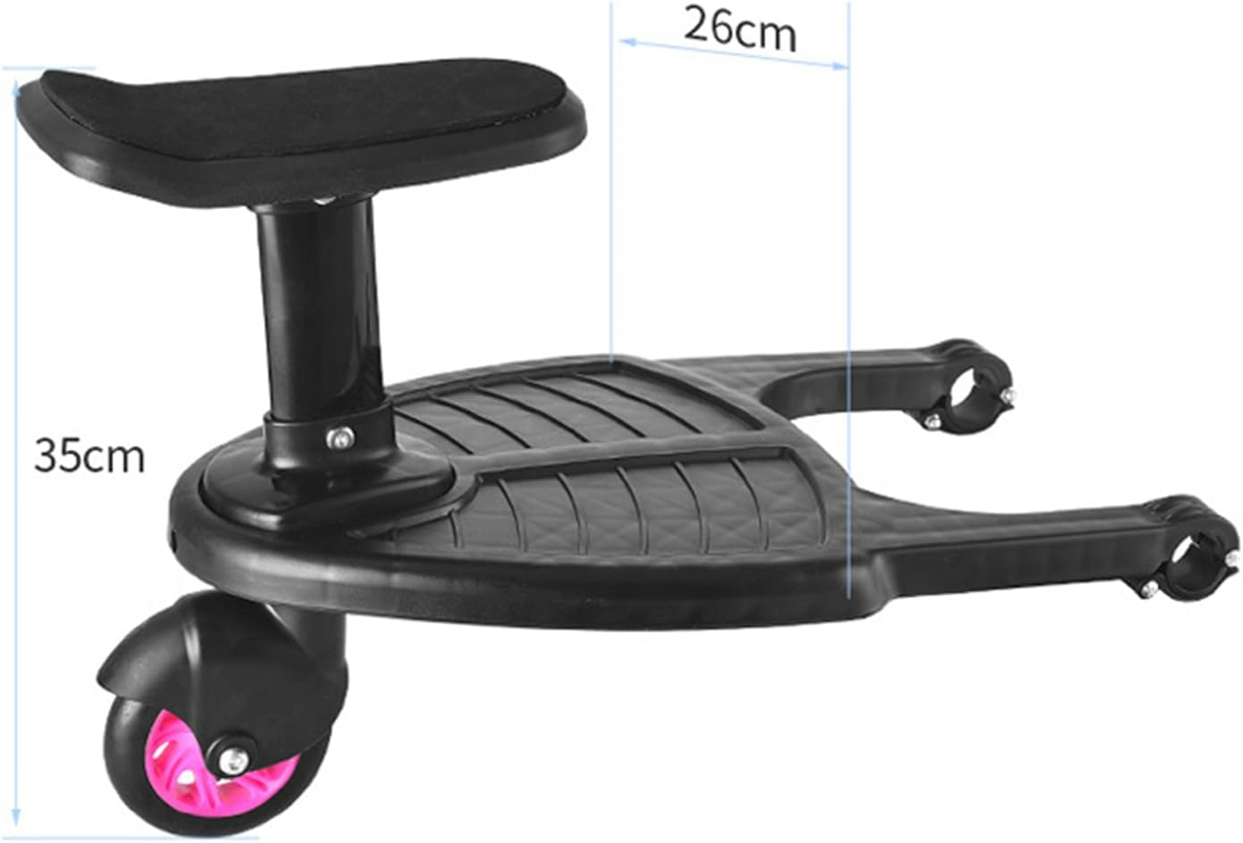 2 in 1 Stroller Step Board Kids Toddler Buggy Wheel Travel Board Skateboard Fits Most Strollers Horizontal Axis Hole Diameter Must Be <2.5Cm Prams Accessories (Pink Wheel) image number 2