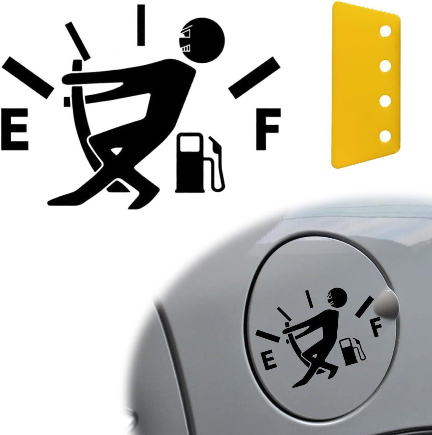 Funny Car Stickers High Gas Consumption Decal Fuel Gage Empty Stickers Fit Car, Trucks, Motorcycle, SUV (Black/Boy)