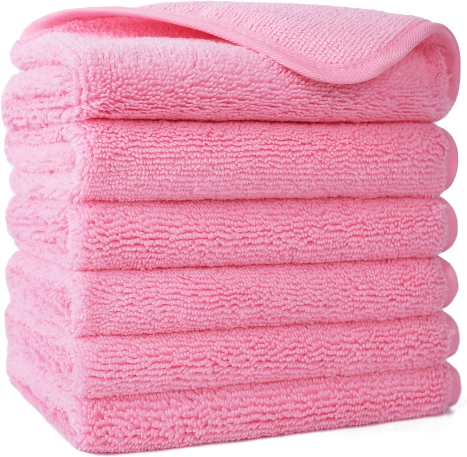 POLYTE Premium Lint Free Microfibre Washcloth Face Towel, 33 X 33 Cm, Set of 6