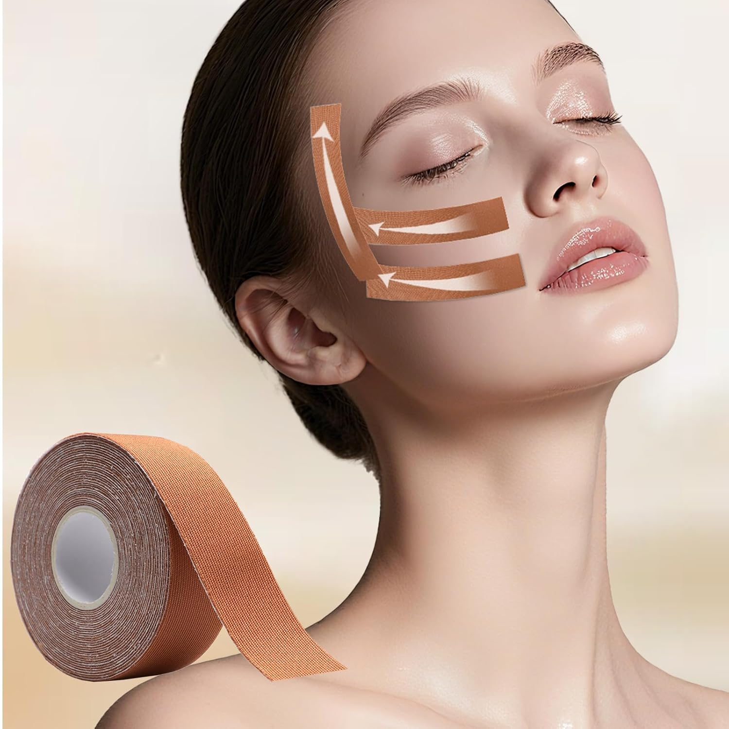 2 Pcs Facial Myofascial Lift Tape, Face Lift Tape & Patchesskin Tightening Kinesiology Tape for Firming Tightening Skin Facial Patches & Unisex Skin Care Body, Facial Patches 2.5Cm*5M