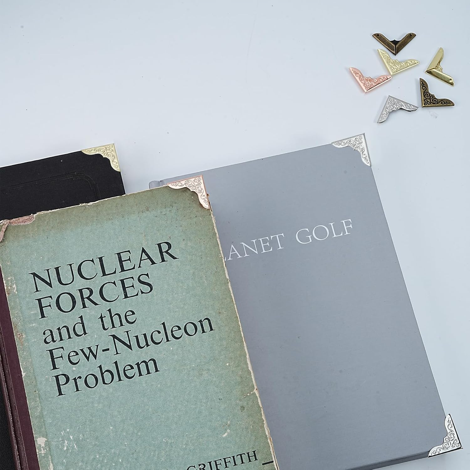 120 Pcs Metal Book Corner Protector Vintage Photo Corners, Iron Guard Cover Book Scrapbooking Corner Protector, Triangle Photo Corners for Scrapbooks Photo Albums Folder Stamp Books image number 1