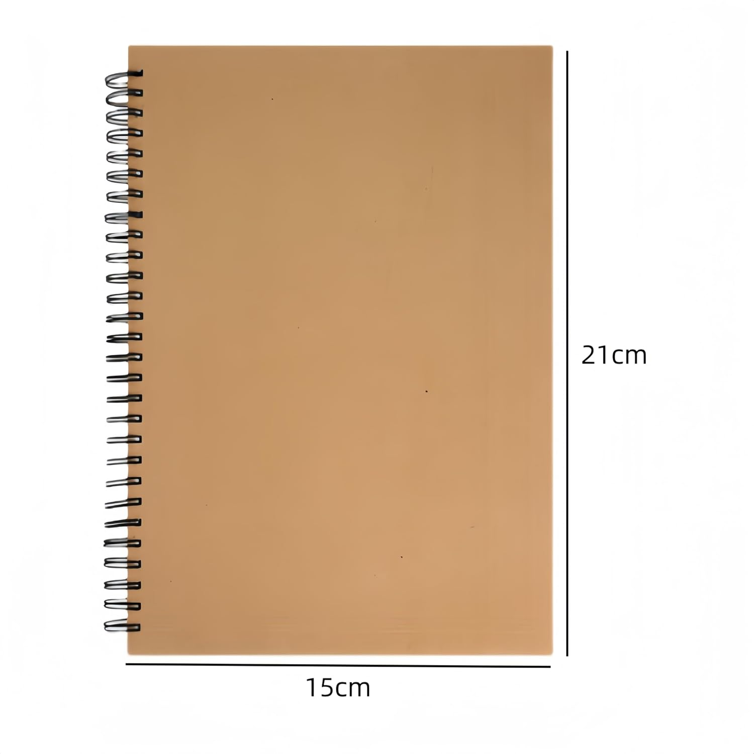 Small Spiral Notebook, 120 Lined Pages Spiral Journal Kraft Cover Notebooks & Writing Pads for School Home Office Aesthetic Sketch Drawing Note (Kraft Cover) 6 Packs Loopunk image number 2