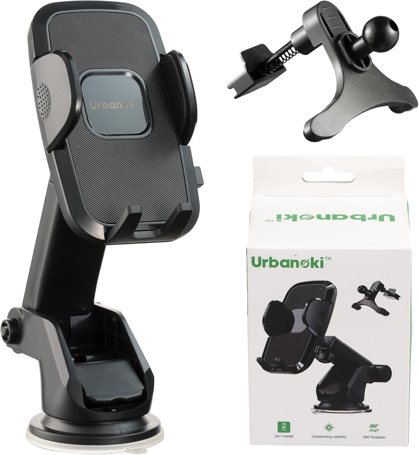 4In1 Car Phone Holder Mount, Universal Dashboard Windshield & Vent Phone Mount, Fits All Phones, Car Accessories for SUV Truck Van Iphone Samsung Note image number 5