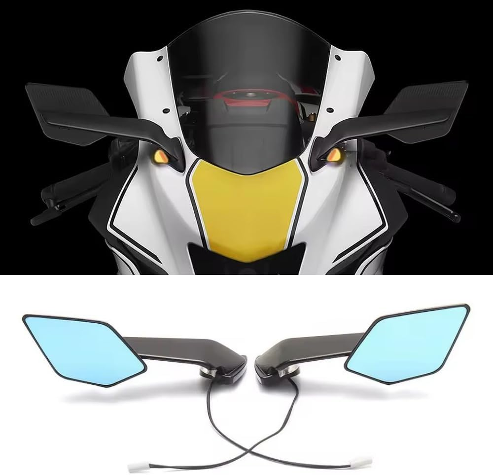 Compatible with Yamaha YZF R7 2021-2023 2024 2025/YZF R6 2017-2020 Motorcycle Accessories Black Rearview Mirrors 360&deg; Rotatable Wind Wing Side Mirrors