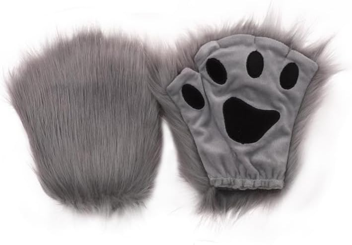 Furry Fox Ears Headband and Tail Set Plush Costume Accessories for Halloween and Cosplay with Fox Paws Perfect for Parties and Role Play Comfortable Design Suitable for All Ages image number 2