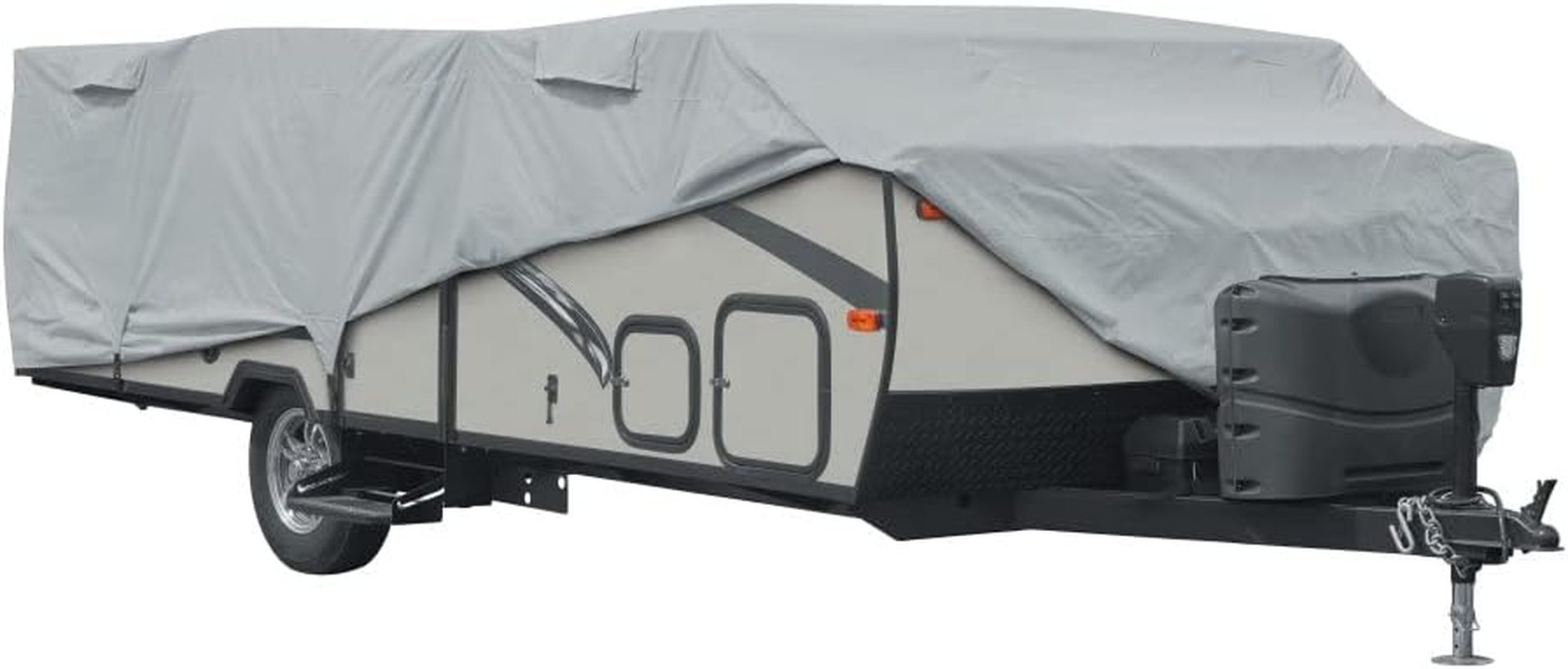 Classic Accessories over Drive Permapro Folding Camping Trailer Cover, Fits 16'-18'L, RV Cover, Camper Cover, Travel Trailer Cover, Grey