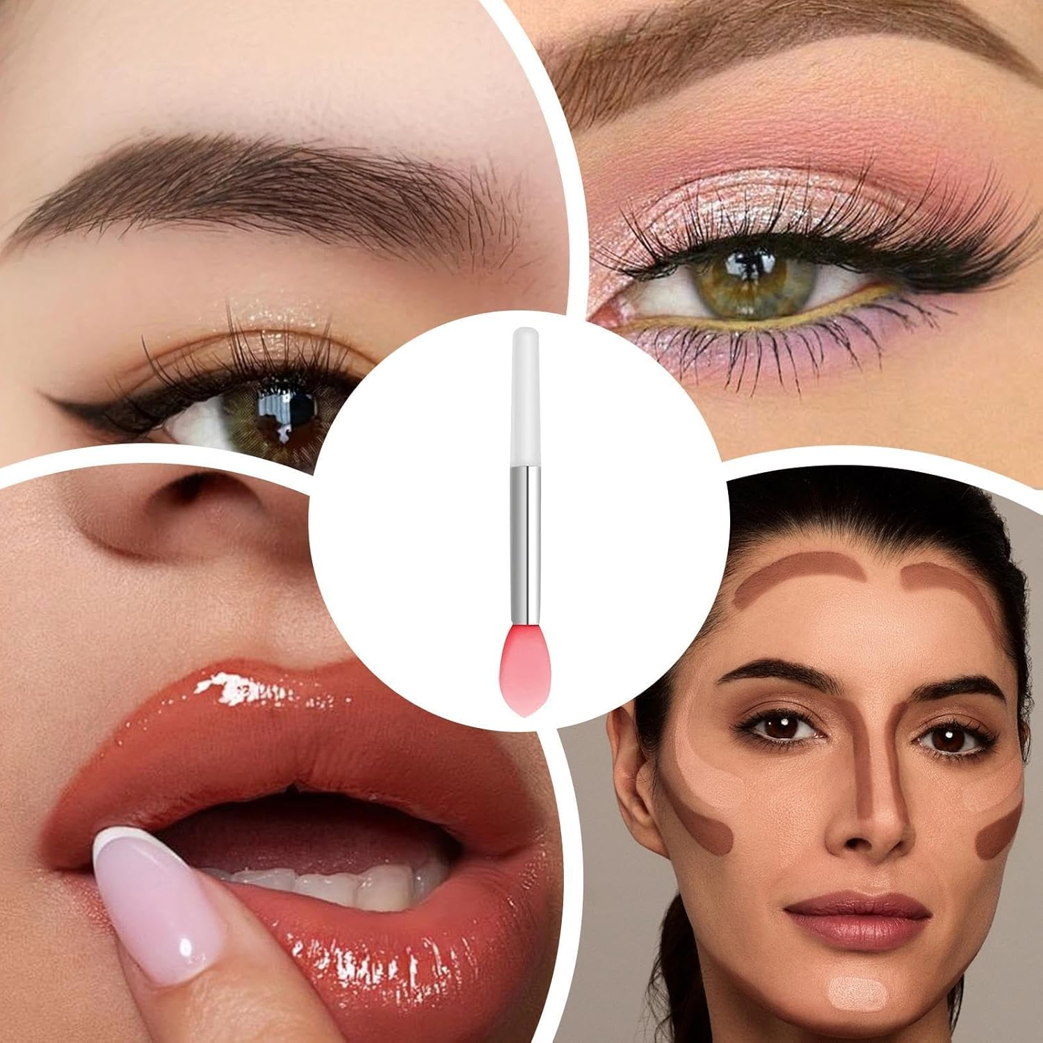 Lipstick Applicator Wand, Lip Brush for Lipstick - Lip Brush Applicator Lip Gloss Drip Applicator - Lip Balm Applicator Lipstick Applicator, Silicone Lip Wand Small Lip Smudge Brush image number 3