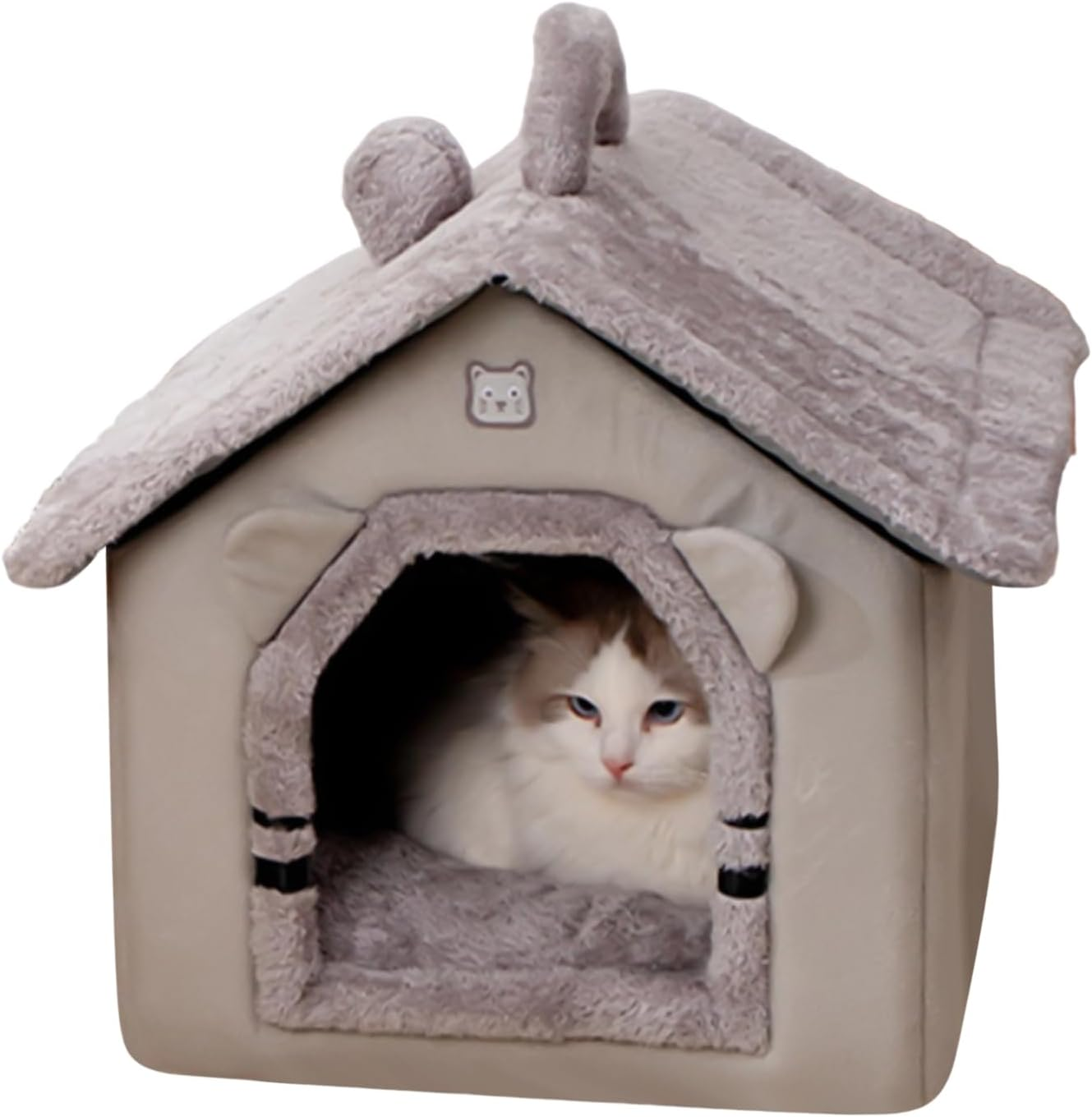 Cat Bed, Cave Nest Tent Thickened Warm Mat Supplies, Pet Mat Pad, for Calming Outdoor Animal Travel Winter Small Dogs Kitten image number 4