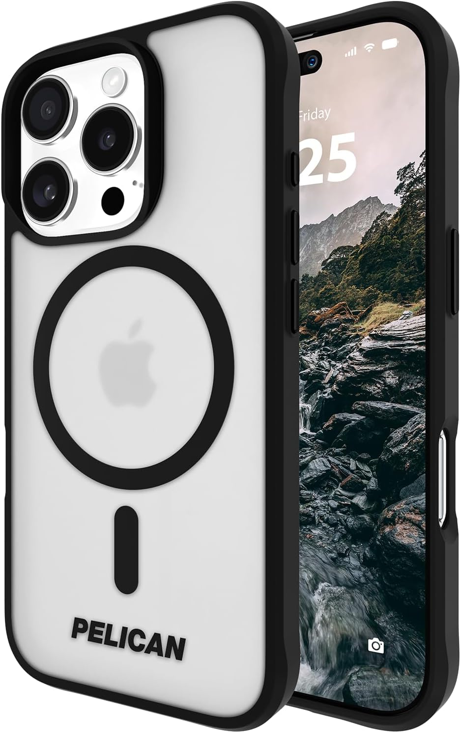 Pelican Voyager Iphone 16 Pro Case [Compatible with Magsafe] Rugged Phone Case W/ 18Ft Military-Grade Drop Protection - Heavy Duty Phone Cover W/Belt Clip Holster for Iphone 16 Pro - Black