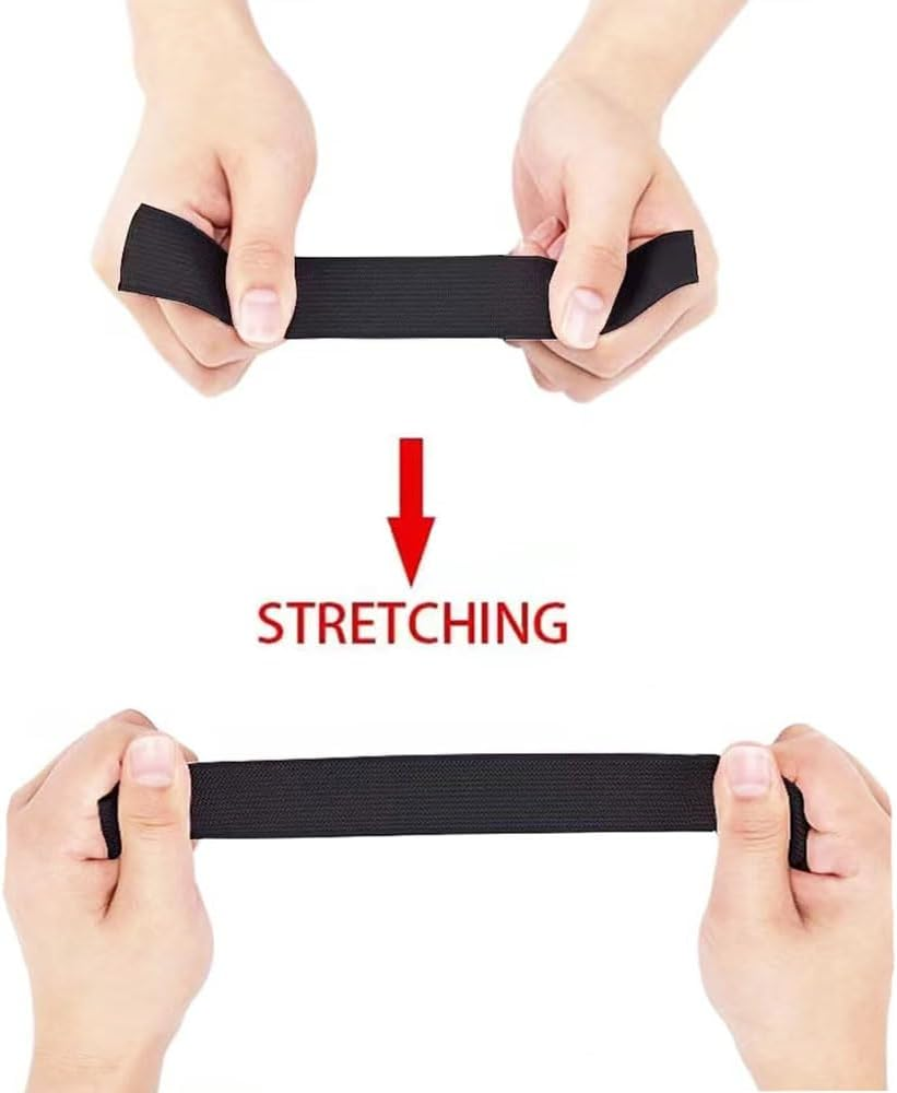 2 Pack Knit Elastic Spool, YIFARUBE 1 Inch 10 Yards Elastic Band Heavy Stretch High Elasticity for Sewing Craft Craft DIY Projects (Black & White) image number 3