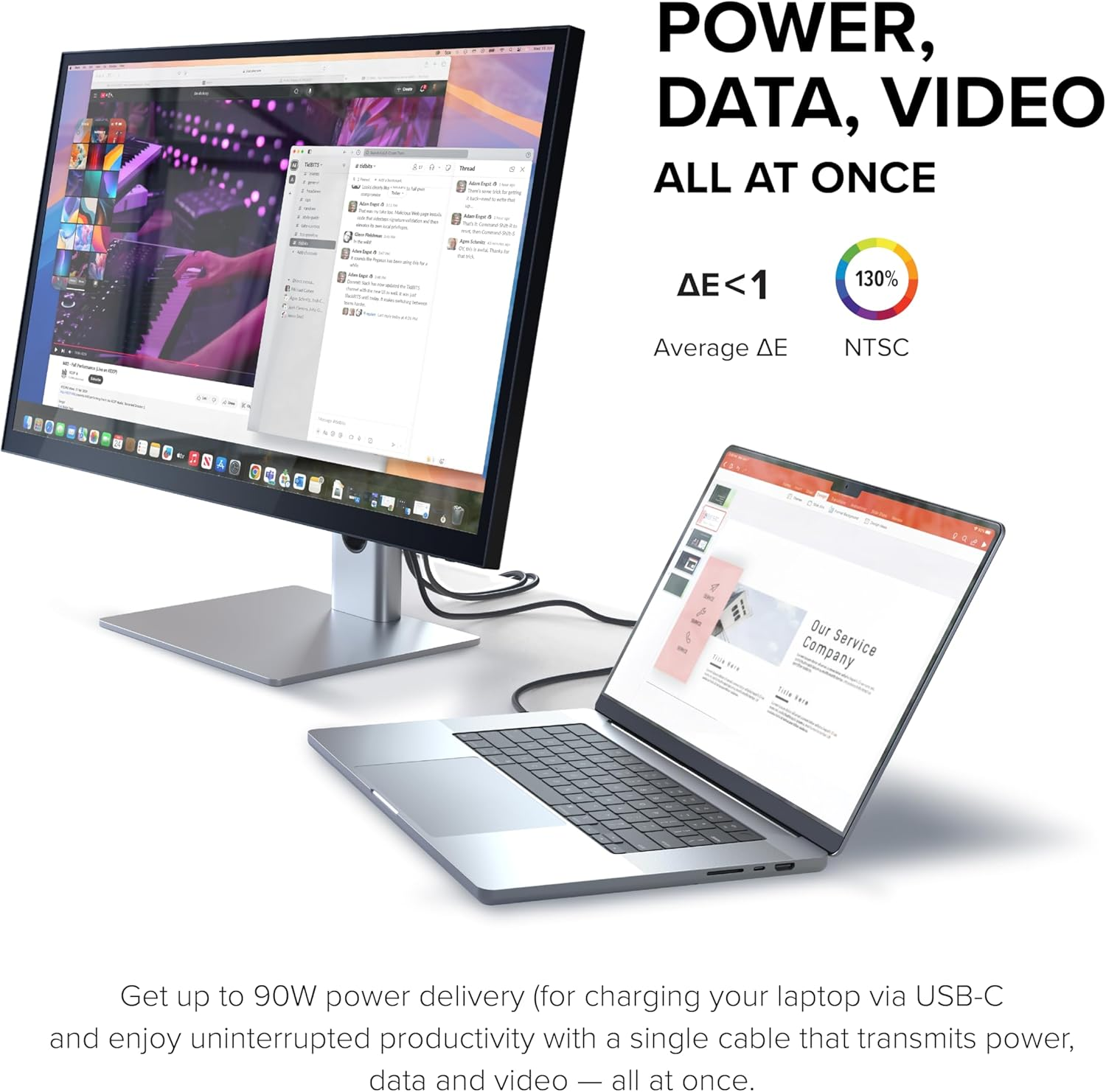 Alogic Clarity 27&rdquo; 4K UHD LCD Monitor | USB-C 90W Power Delivery | 16:9 Silver & Black | Adjustable Stand image number 2