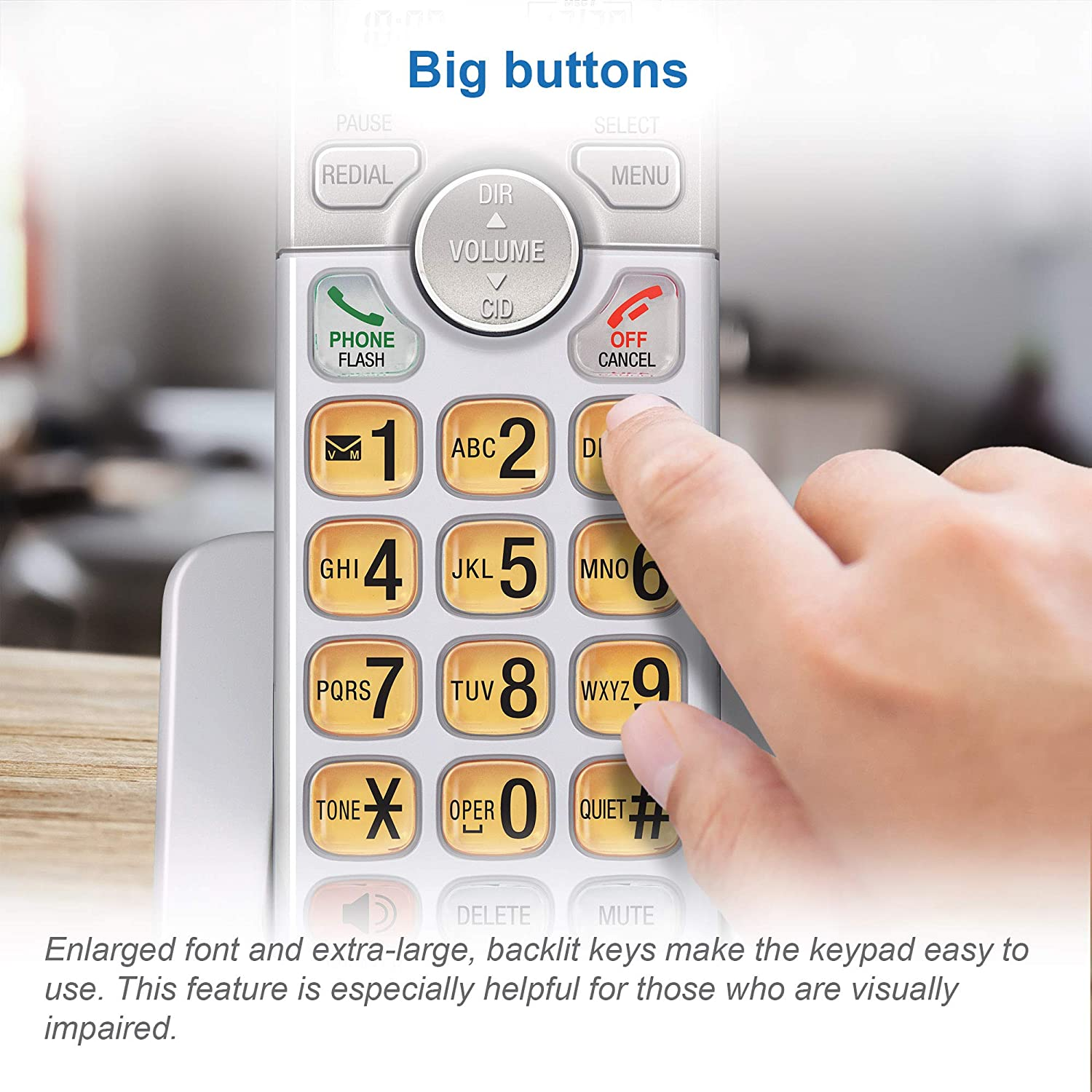 AT&T EL51103 - DECT 6.0 Cordless Home Phone. Full-Duplex Handset Speakerphone, Backlit Display, Lighted Keypad, Caller Id/Call Waiting, Phonebook, Eco Mode, Voicemail Key, Quiet Mode. image number 1