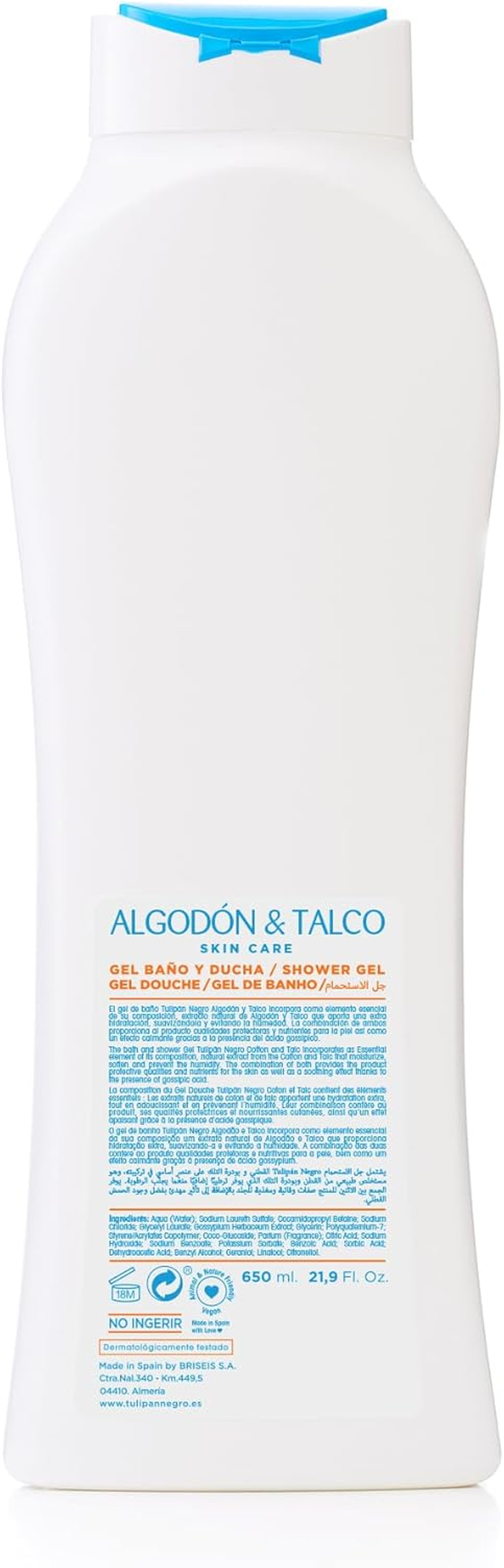 Tulipan &ndash; Black Cotton and Powder Bath & Shower Gel 600 Ml + 20% Free Women