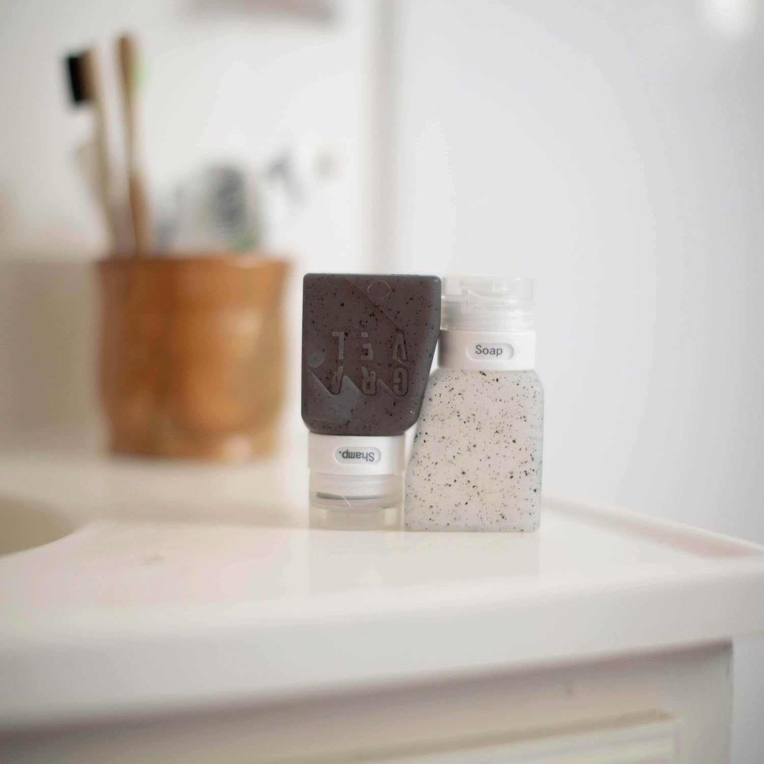 Gravel TSA Approved Travel Bottles - Leakproof, Squeezable, BPA Free, Compact Travel Containers for Toiletries Pack of 4 X 3 Oz / 100 Ml - Comes with TSA Approved Clear Bag image number 2