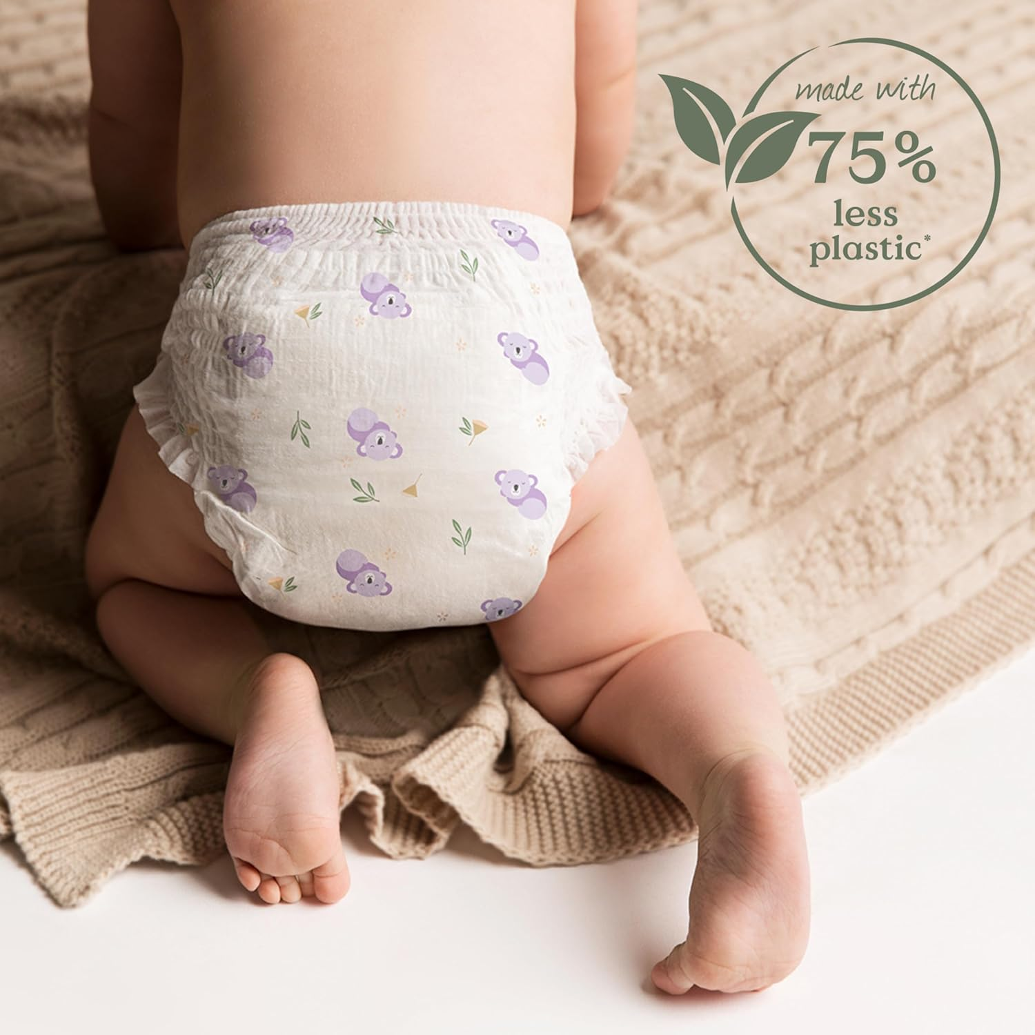 Tooshies Nappy Pants | Size 4 Toddler 10-15Kg | 75% Less Plastic | 12 Hours Leak Free | Pull up and Tear off | Unisex | Koala Print | 32Pk | 1 WEEK SUPPLY image number 2