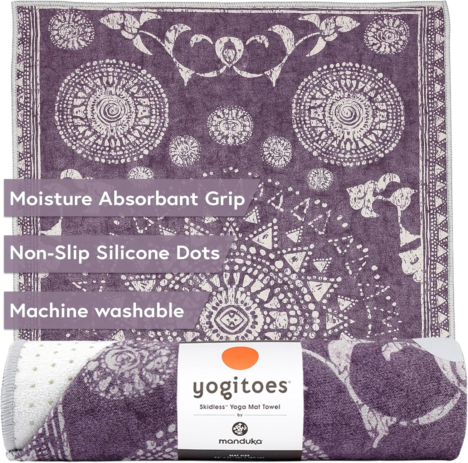 Manduka Yogitoes Yoga Mat Towel - Non-Slip Microfiber Gym Towel for Hot Yoga Pilates Exercise Workout Cooling and Sweat Towel 71 Inch image number 6