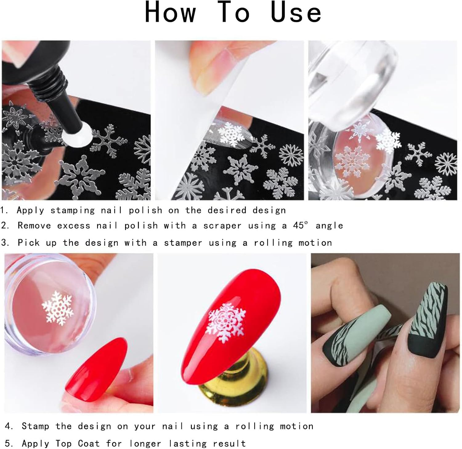 Addfavor Nail Stamper Kit 8Pcs Stamping Plates Minimalist Geometric Lines Leaf Image Template for DIY Decorating Polish Gel Plate Print Stamper Manicure Stencils Tools (Mixed-Style D) image number 6