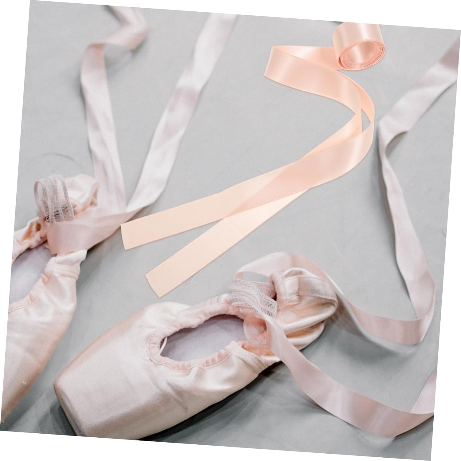 2Pcs Pointe Shoe Ribbons for Ballet Satin Dance Shoe Straps in Ballet Pink Wide Ribbons for Performance and Rehearsals image number 1
