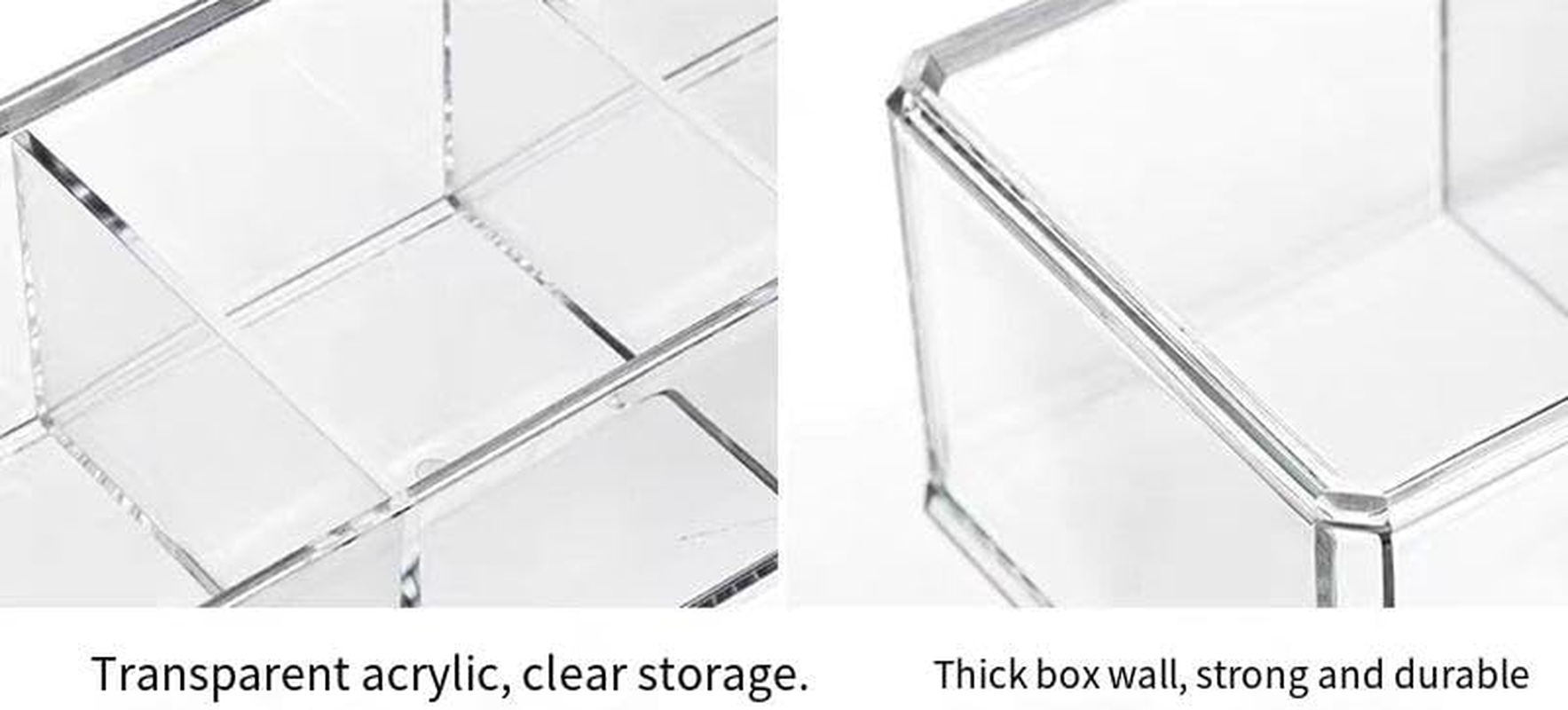 2-Pack Transparent Plastic Lipstick Holder, Perfect Bathroom Vanity Storage Solution for Lipsticks, Nail Polishes, and More (Transparent, One Size) image number 2