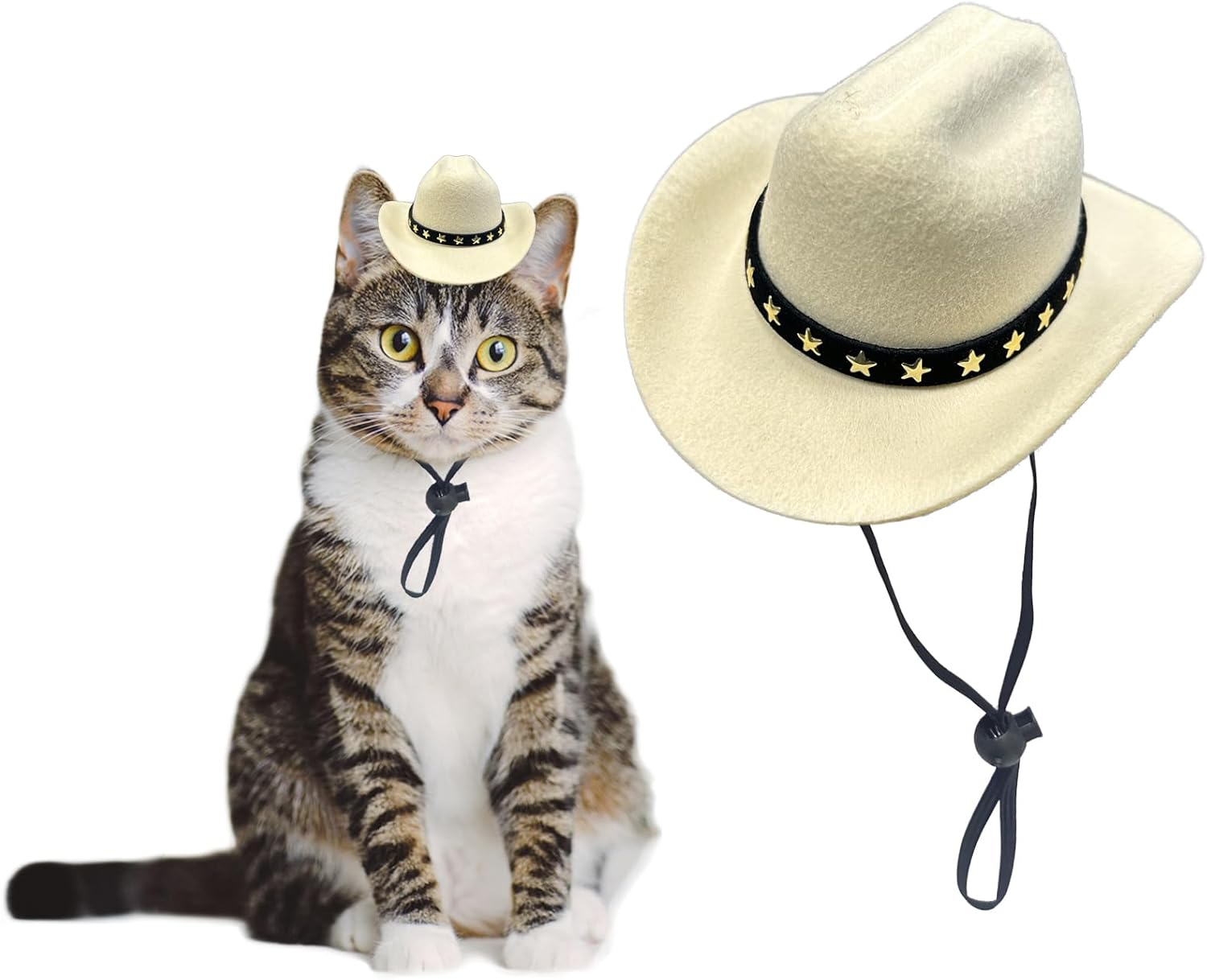 Dog and Cat Cowboy Hat, Pet Costume, Mini Hat for Halloween Party Decoration (Rose Red-Style2, Small)