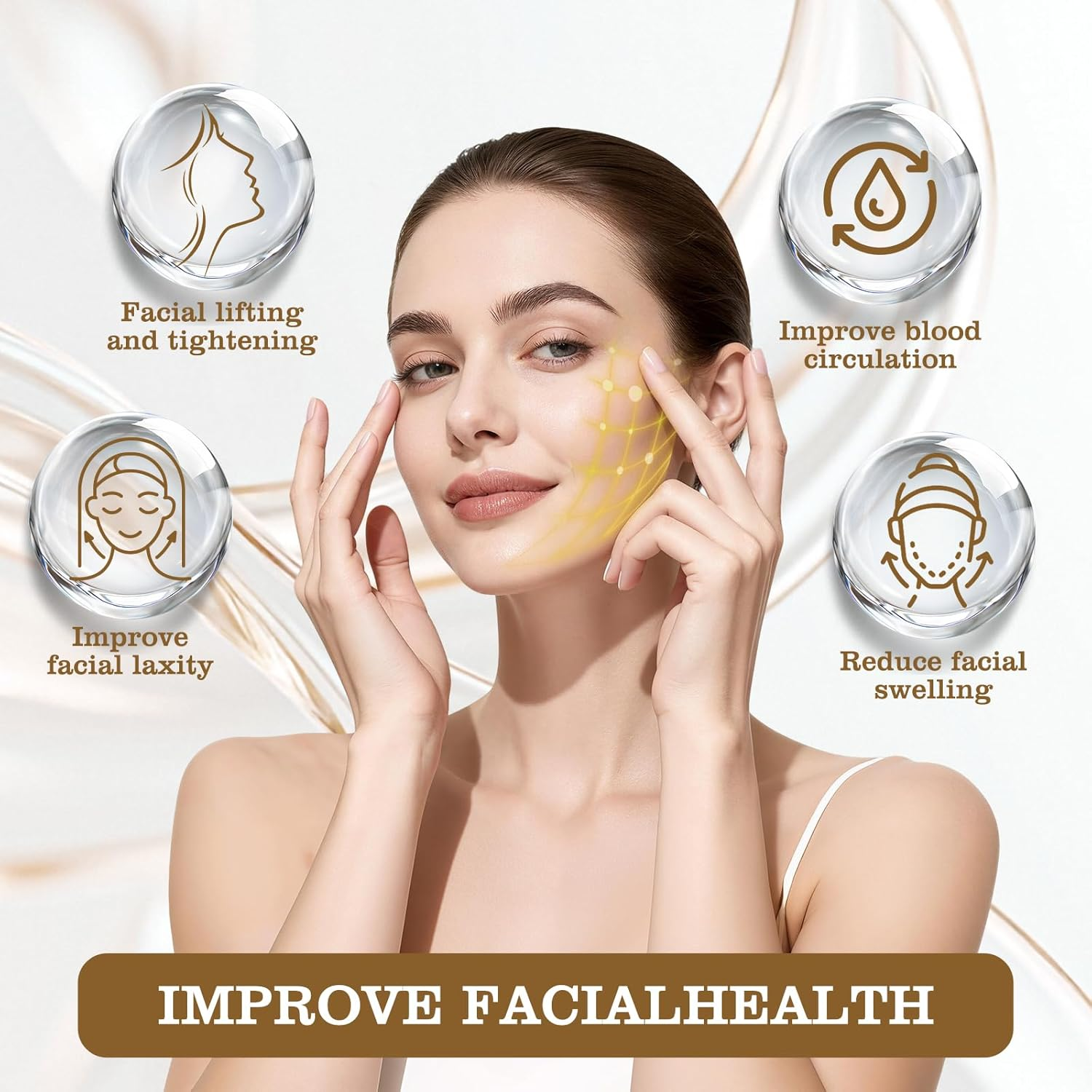 1/2 PCS Lymphatic Contour Face Brush for Sculpting &ndash; Lymphatic Drainage Massager for Face, Anti-Puffiness, Detox & Lift, Relieve Fatigue, Improves Skin Glow & Absorption