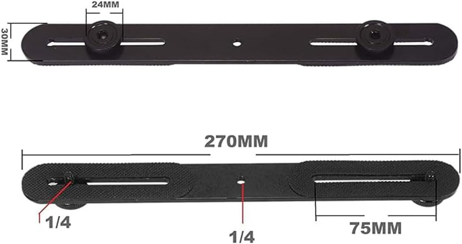 Laroal 2Pcs Camera Mount Flash Mount Extension Bar T-Shaped Microphone Holder for DSLR Cameras Flash Microphones 1/4" Screw Aluminum image number 3