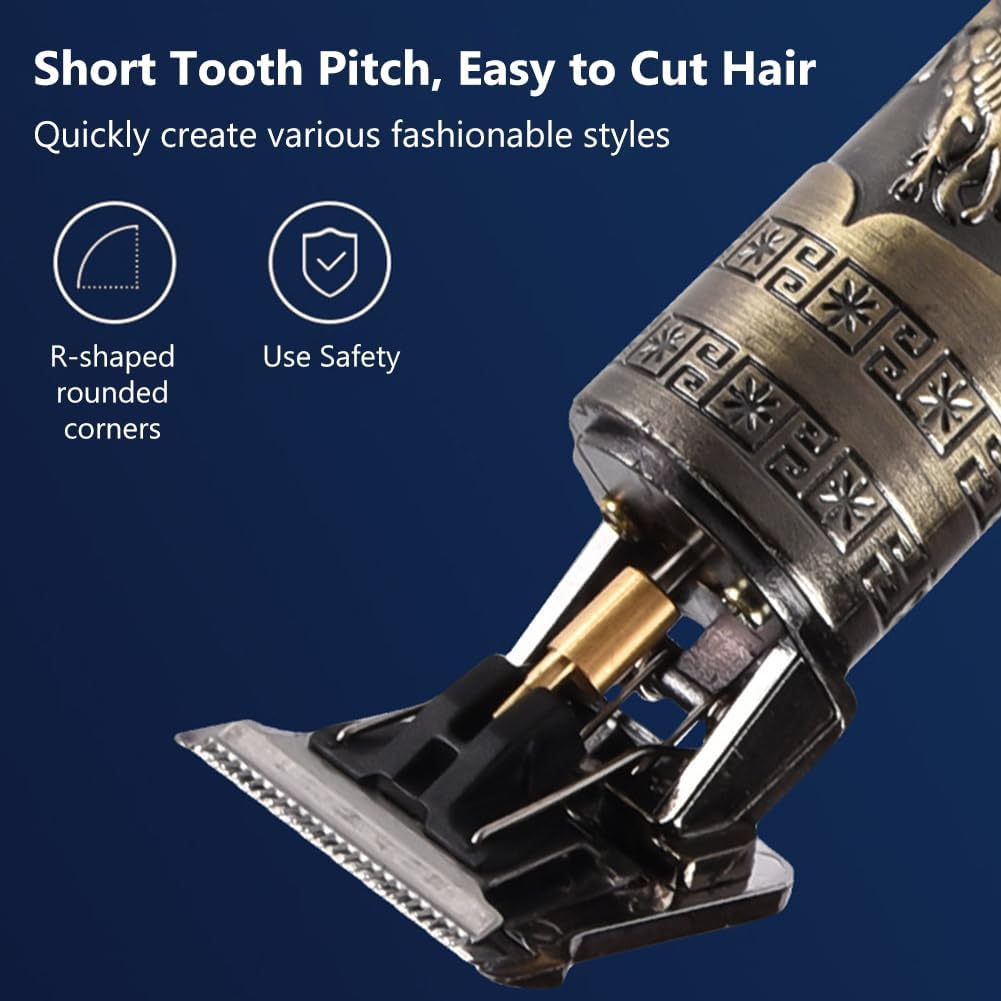 Doukesh Professional Hair Trimmer Set, Men'S Hair Trimmer with Guide Combs, Beard Trimmer, T-Shaped Trimmer, Rechargeable, Gold image number 2