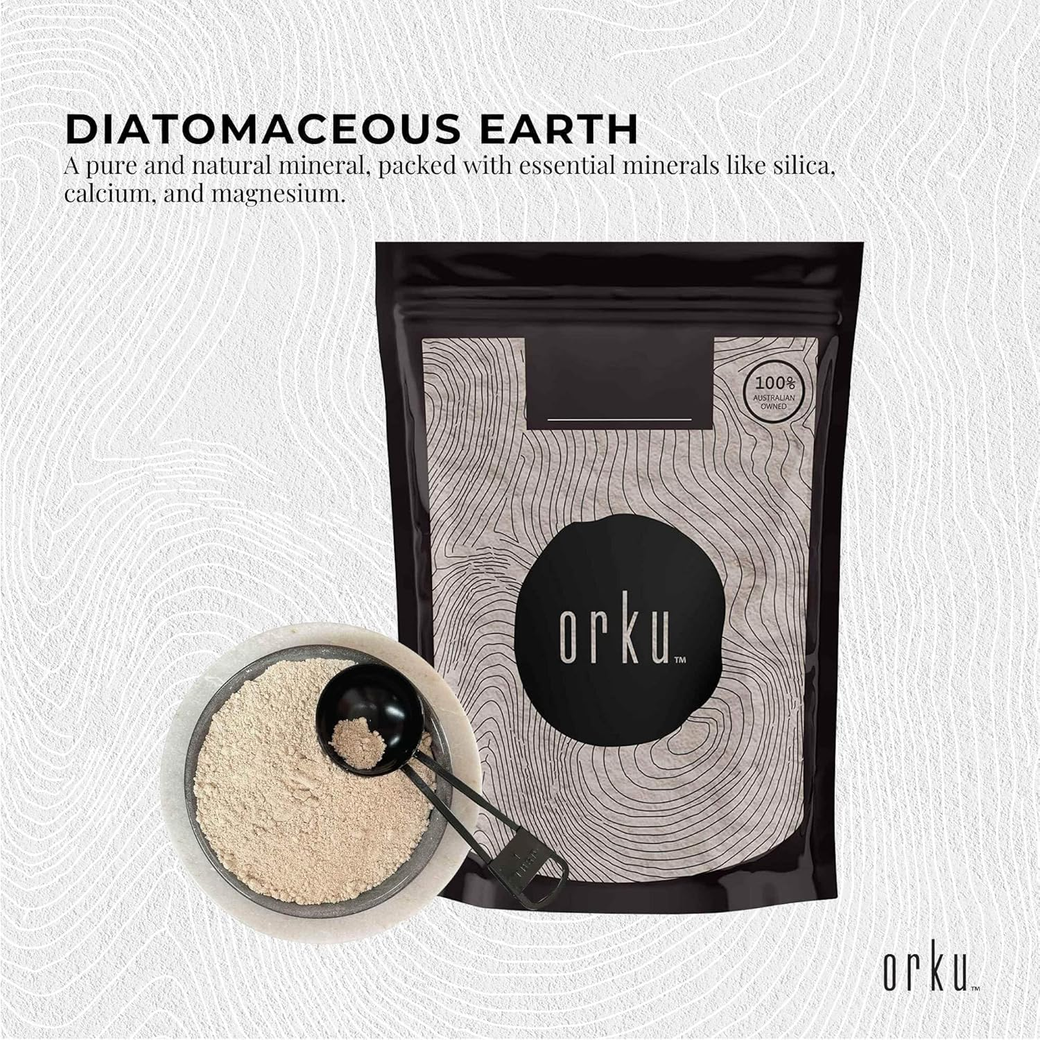 Orku 2Kg Fossil Shell Flour - Livestock Garden Pet Diatomaceous Earth