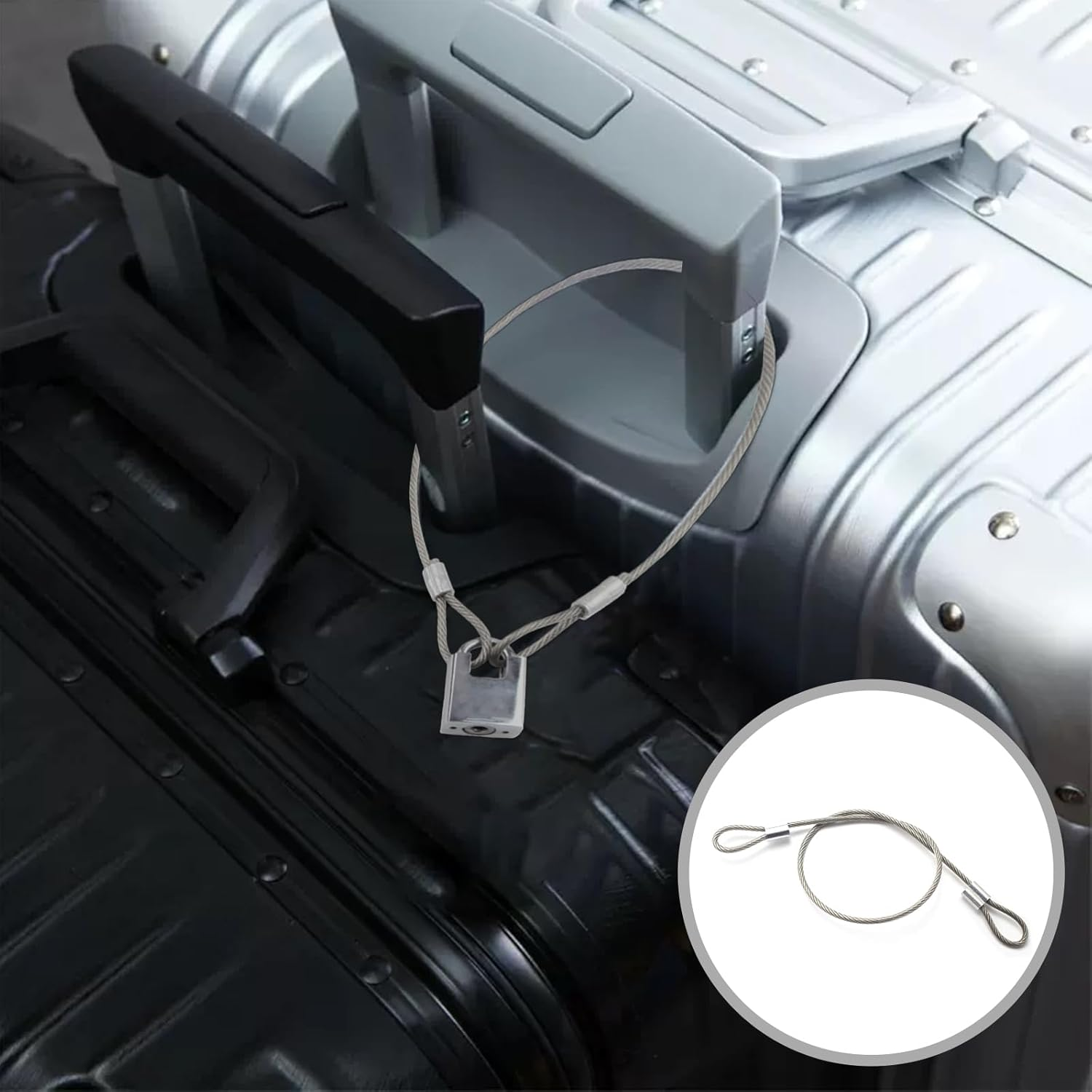 Stainless Steel Cable with Loops, Vinyl Coated Wire Rope Lanyard Lock Security Chains for Outdoor Gates, Stage Lighting, Luggage Lock Wire Rope with Loops 2Mm Thickness 12Inch Length - 5 Packs image number 6