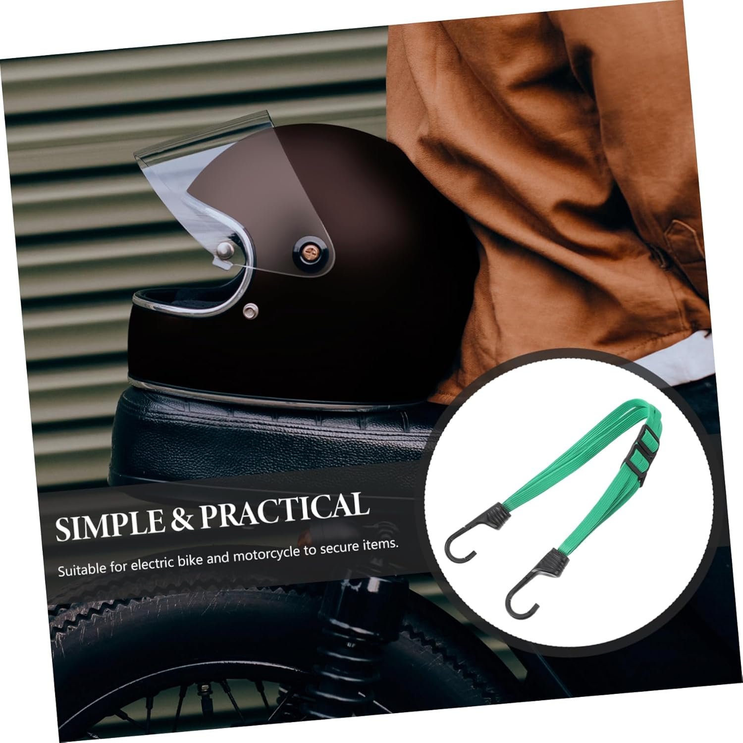 TOPPERFUN Helmet Mesh Pocket Elastic Rope for Motorcycle Helmet Includes Luggage Binding Strap and Luggage Strap for Motorcycles and Cycling Accessories image number 6