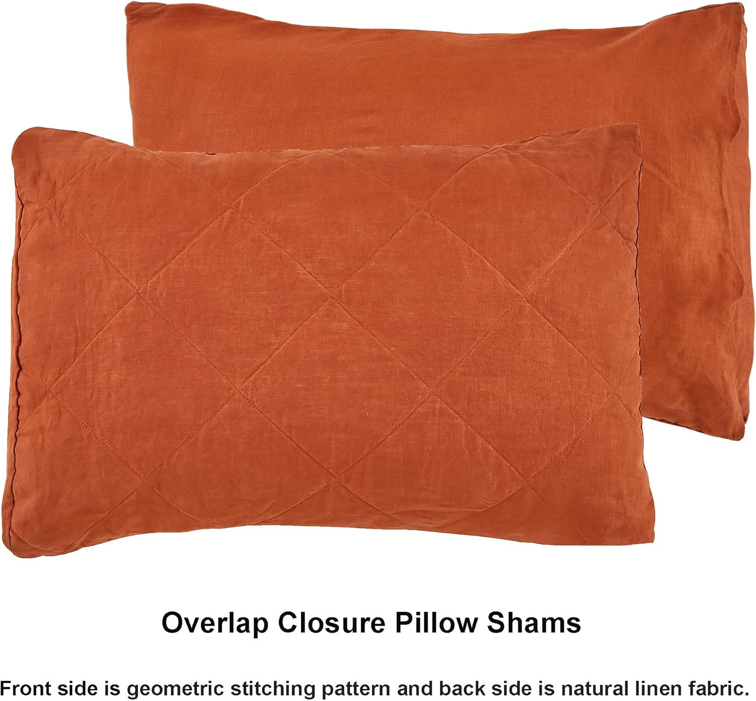 S VICTORY SYMBOL Linen Quilt Set Queen Size-3 Piece Bedding Quilt Coverlets,All Seasons Caramel Bedspreads,Washed Linen Shell and Rayon Derived from Bamboo Filling Quilted Coverlet image number 2