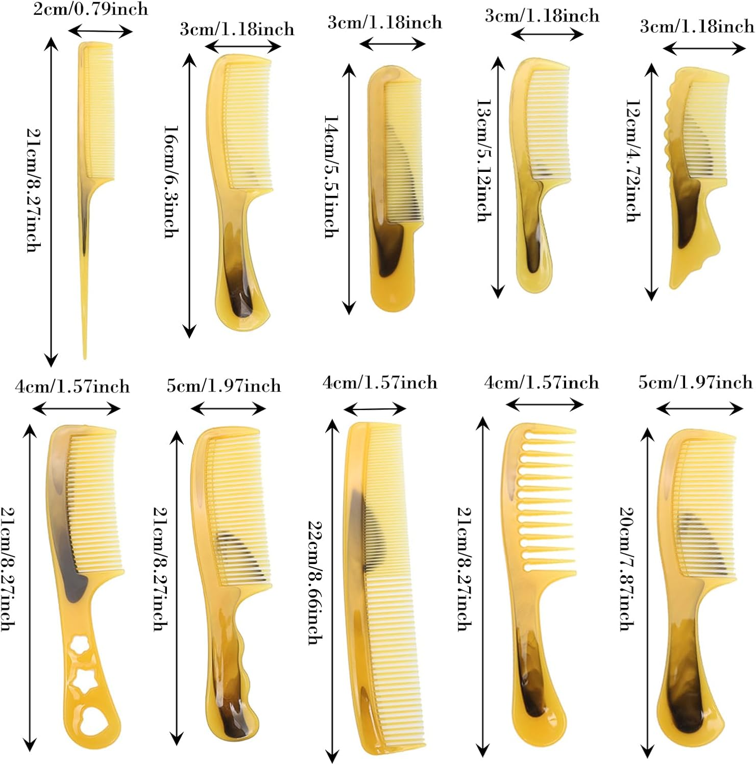 BSITSSS 10 Pieces Hair Comb, Anti-Static Tail Comb Set, Plastic Wide Tooth Comb, Hairdressing Comb, Hair Parting Comb, Combs for Women Men, Combs Multipack for Long Wet Thick Curly All Type Hair image number 6