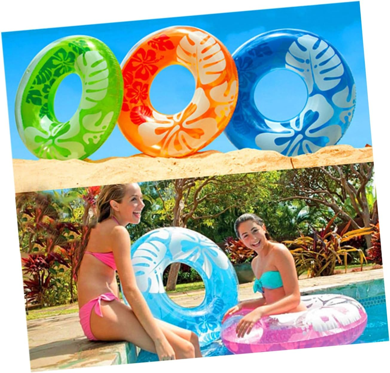 ERINGOGO Inflatable Swim Ring Printing Pool Leakproof PVC Swimming Ring for Beach Pool Inflatable Accessories Random image number 3