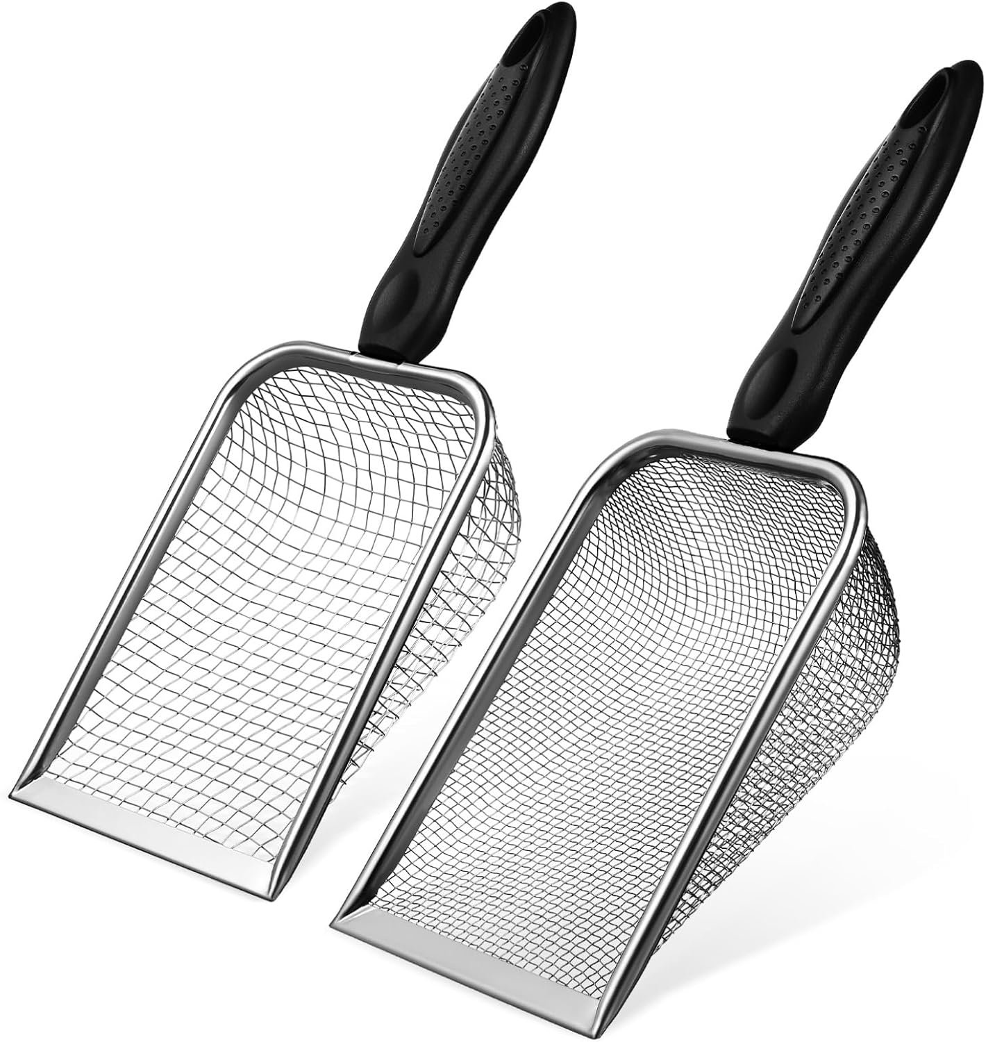 Toddmomy 2 Pcs Stainless Steel Cat Litter Scoop,Metal Cat Litter Scoop Sturdy Mesh Scooper Suitable for Cat Litter Box image number 6