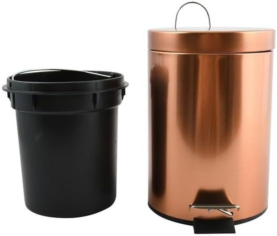 MSV Hans Cosmetic Bin Pedal Bin 3 Litres with Removable Inner Bucket Copper image number 1