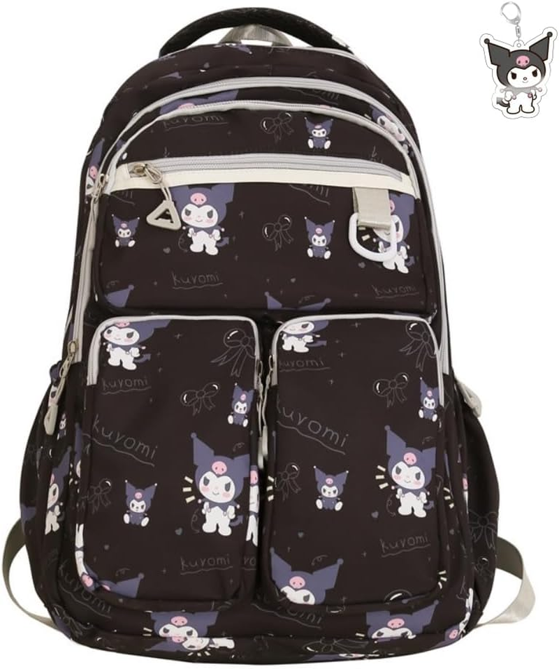 AII Lover Kawaii Backpack with Keychain,17.7In Cute Laptop Backpack Durable University School Backpack Travel Bag for Boy Girls Large Capacity