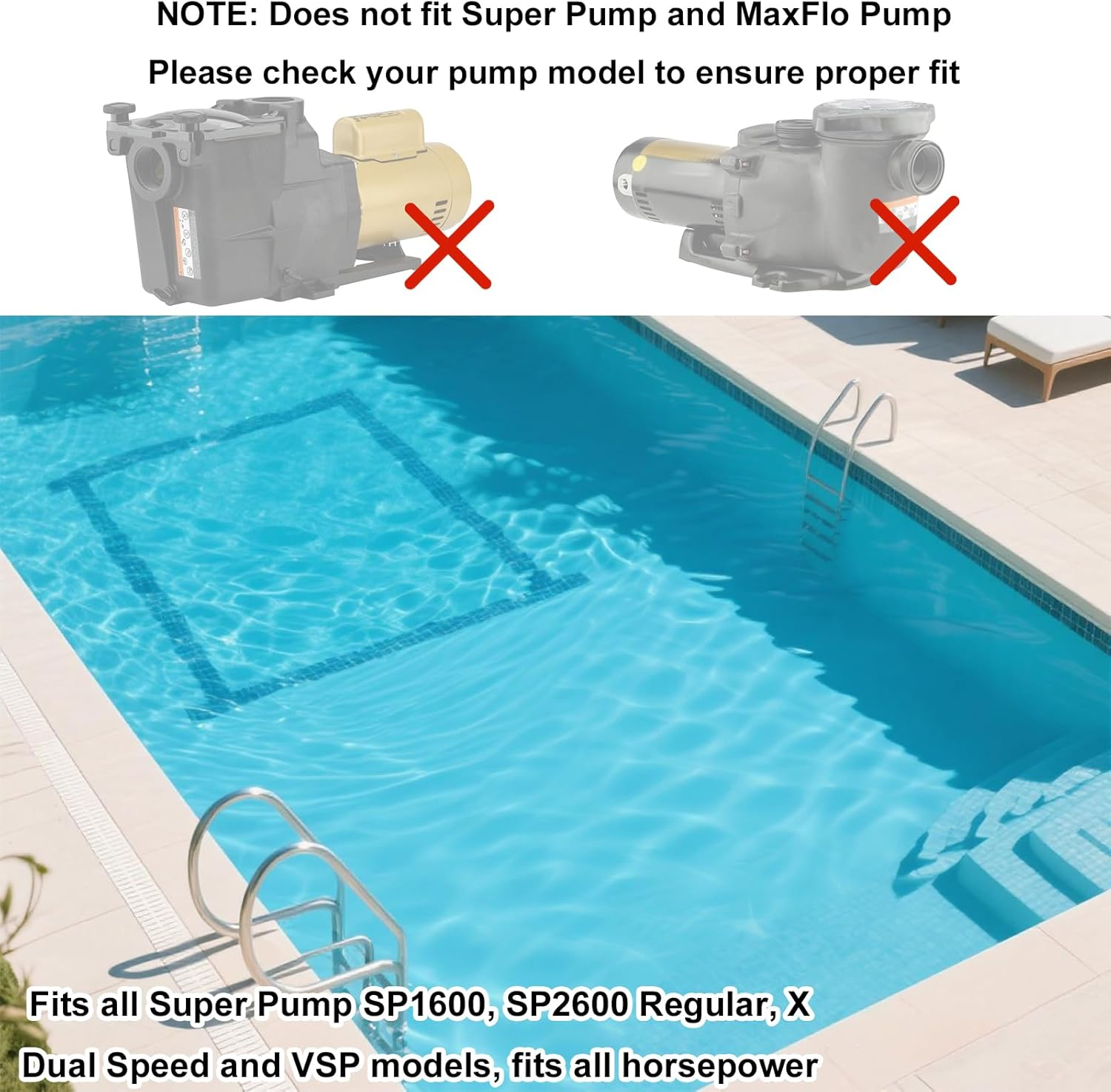 SPX1600TRA Super Pump Seal Kit for Hayward Go Kit 3, Replacement Parts for SP1600 / SP2600 Regular/X/Vsp Models / SPX1600TRA / SP1600Z2 / PS-201 / SPX1600R / SPX1600S / SPX1600T Pool image number 2