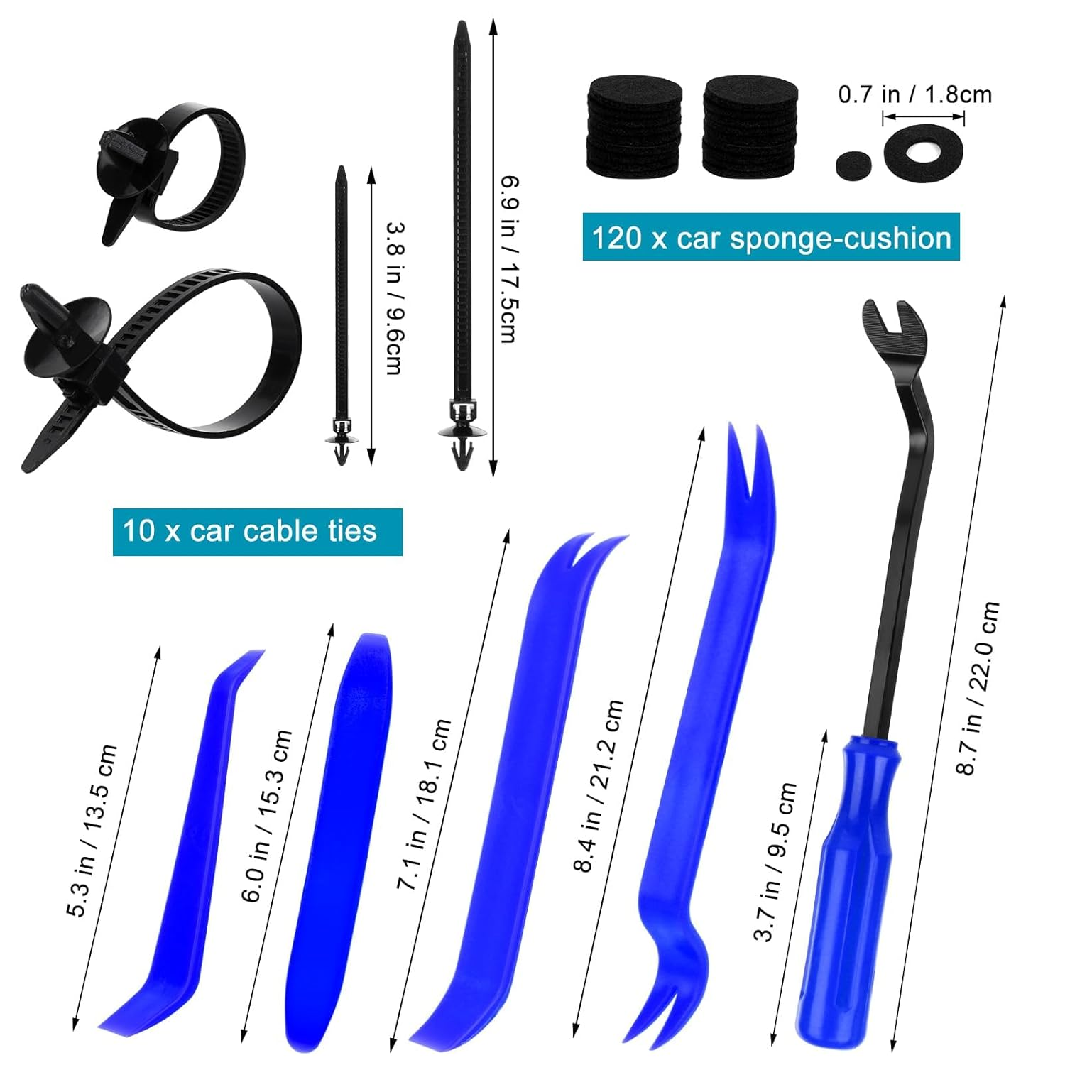 1365Pcs Car Push Retainer Clips Body Clips Plastic Fasteners Kit Fender Rivet Clips 44 Most Popular Sizes Nylon Auto Push Pin Rivets Set for Toyota GM Ford Honda Acura Chrysler,Blue image number 4