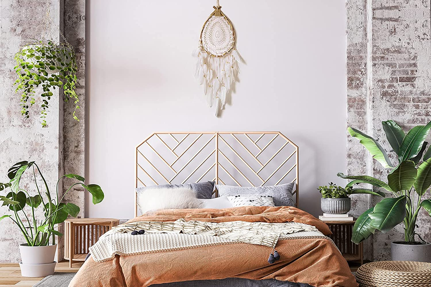 Dream Catcher Wall Hanging Boho Style Dreamcatcher Teardrop Shape Bohemian Decor Item Hand Crafted Weddings Crochet Hippie Gypsy Style Wall Hanger Decoration Bedroom Ornament Hand Made 24Cm X 80Cm