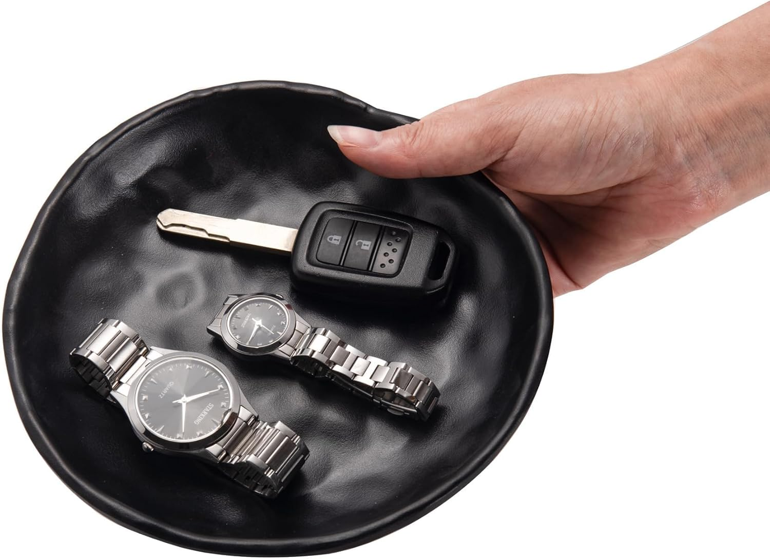 Feyarl Black Jewellery Tray, round Cosmetic Tray, Organiser Tray, Decorative Bowls, Bathroom Entrance for Bowls, Jewellery image number 6