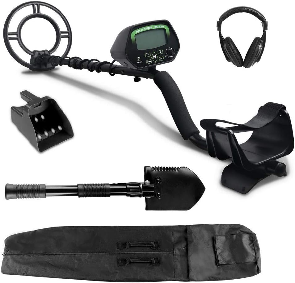 Weisshorn Metal Detector, 220Mm Deep Searching Sensitive Pinpointer Finder Bounty Hunter Portable Tracker Gold Detectors Handheld Outdoor Beach Camping Detecting Equipment, with Headphone LCD Black image number 2