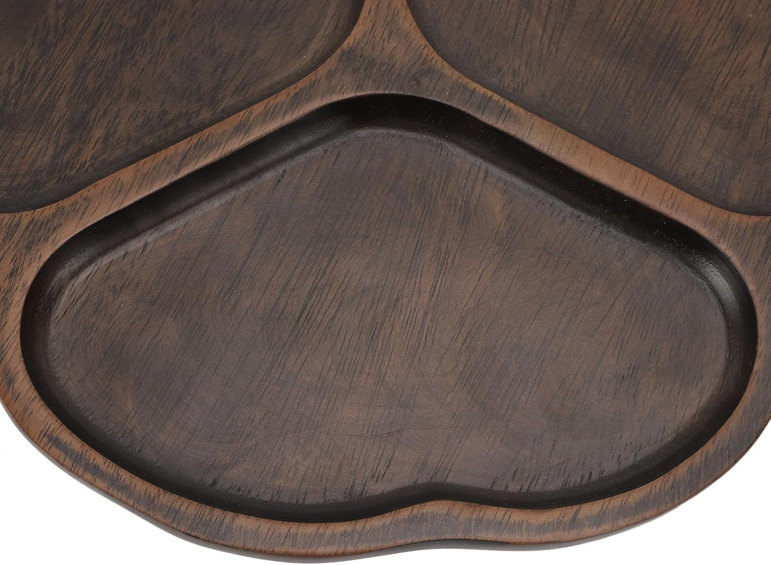 Wooden Chip and Dip Tray, Easy to Cleanup Elegant Home Decor Sectioned Ebony Serving Platter for Appetizers Snacks and Veggies(10.2In) (Style 1) image number 3