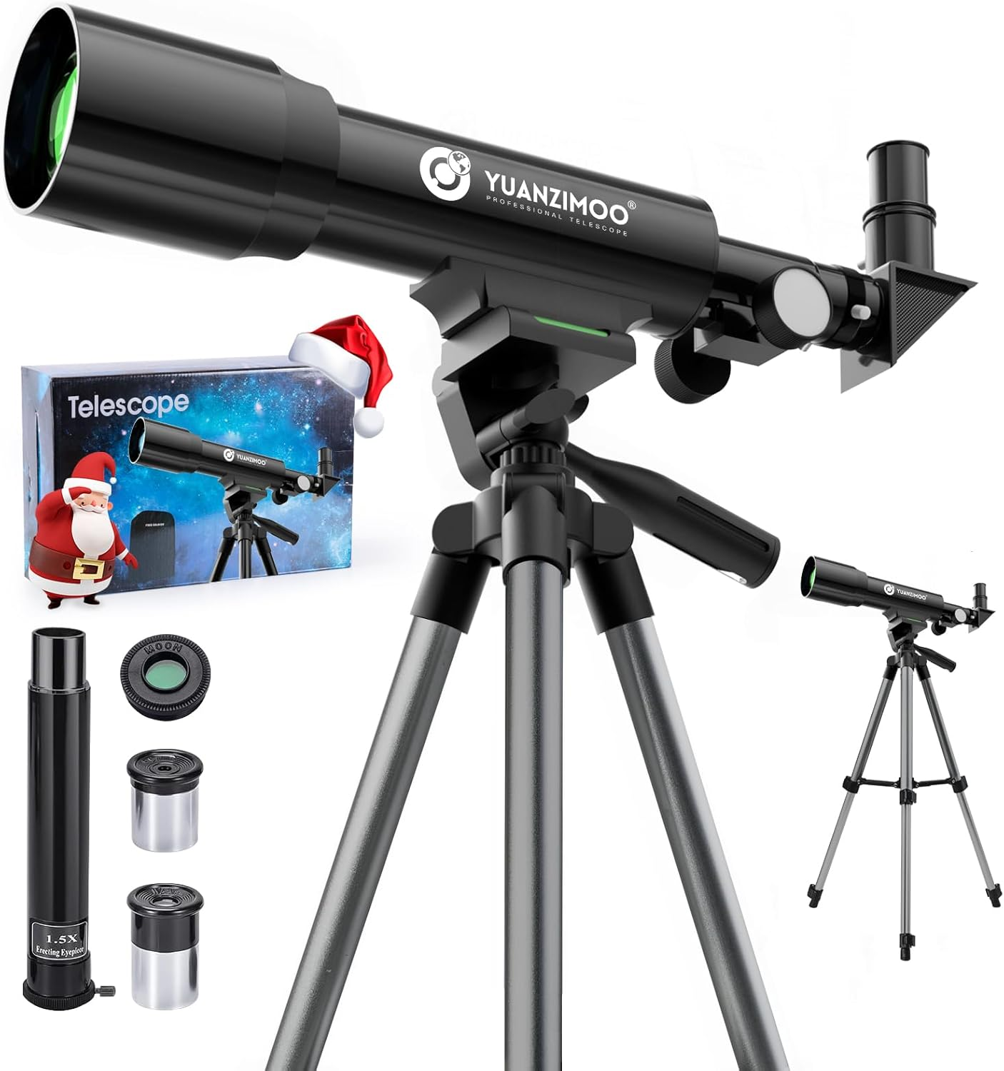 YUANZIMOO Telescope 50Mm Aperture 360Mm AZ Kids Adults Beginners with Tripod Black