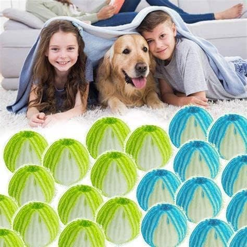 24 Pieces Pet Hair Remover for Laundry, Betterjonny Reusable Dryer Washing Balls Hair Lint Remover Laundry Ball, Pet Hair Laundry Catcher for Laundry - Green image number 2