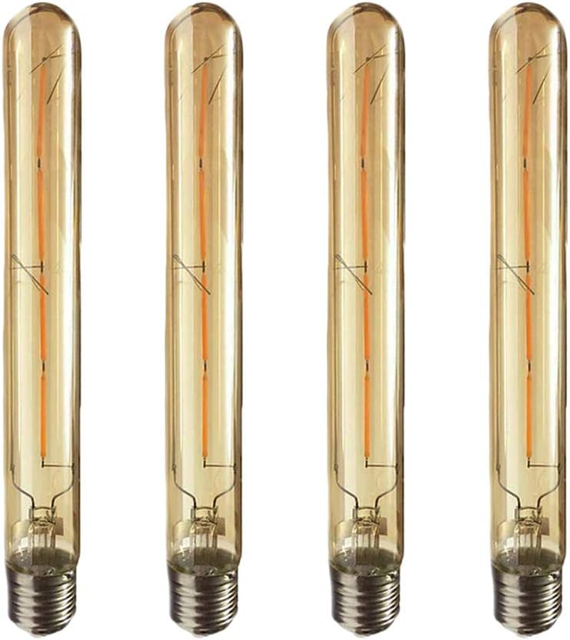 WULUN 4 Model T30 LED Vintage Filament Light Bulb, Tube Lamp with E27 Socket, 4 W Replaces 40 W Incandescent Bulbs, Amber Glass, 2700 K Warm White, AC 220-240 V, Not Dimmable image number 3