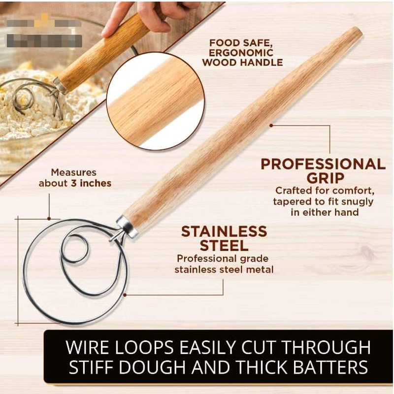 10Inch Oval Bread Proofing Basket Set Sourdough Bannetons Fermentation Basket with Dough Scraper Dough Whisk Cloth Liner image number 4